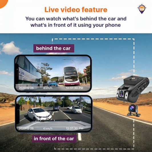 JC400R Dash Cam (Front & Rear) – Driver Monitoring & Vehicle Tracking